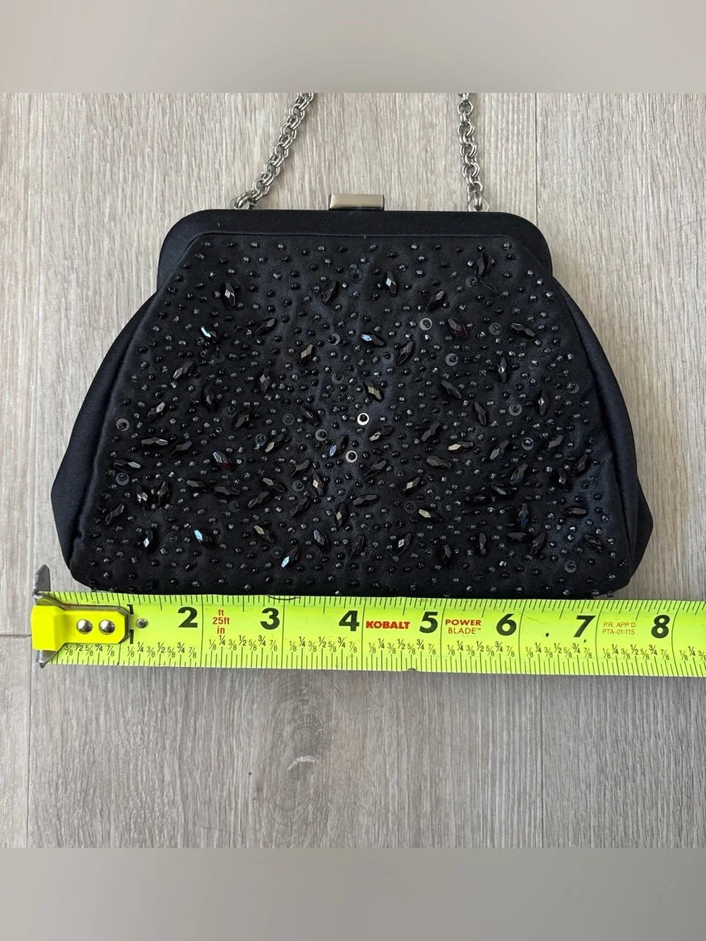 Ann Taylor Black Beaded Evening Purse